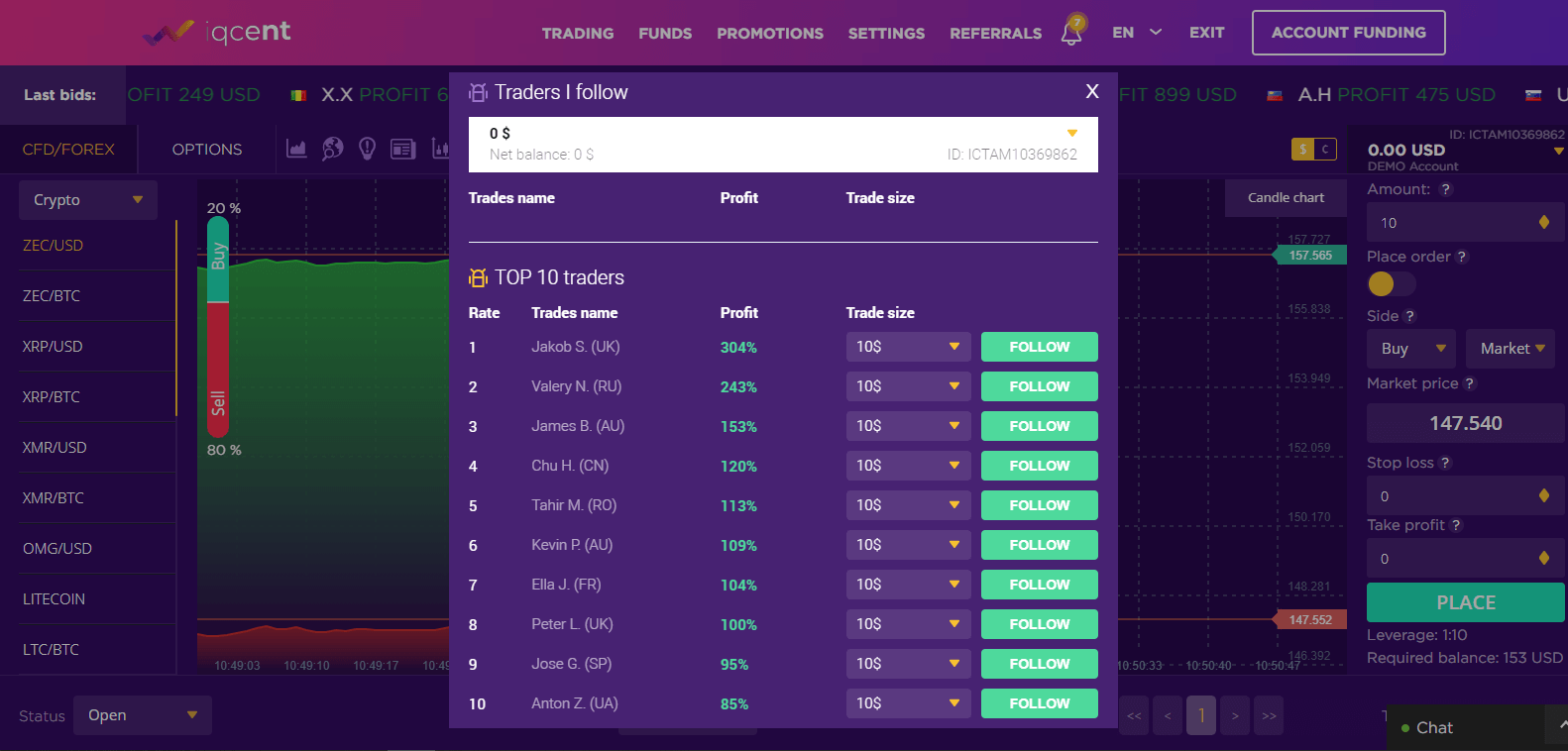 初学者如何在 IQcent 进行交易 初学者如何在 IQcent 进行交易
